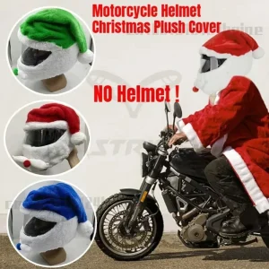 Casco integrale per moto di Natale, copertura in peluche, cappello creativo per casco da motociclista di Babbo Natale, regalo di Natale personalizzato 1