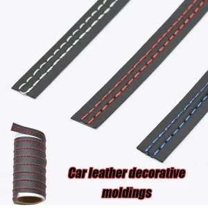 Linea di rivestimento autoadesiva per interni auto Porta del cruscotto Decorazione in pelle PU Decorazioni per strisce intrecciate fai-da-te Accessorio automobilistico 1