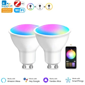 GU10 Zigbee/Wifi Lampadina a Led RGB CW WW Faretti Lampadine a Led Lampada a Led Intelligente Funziona con Alexa Echo Hub Google Yandex Smartthings 1
