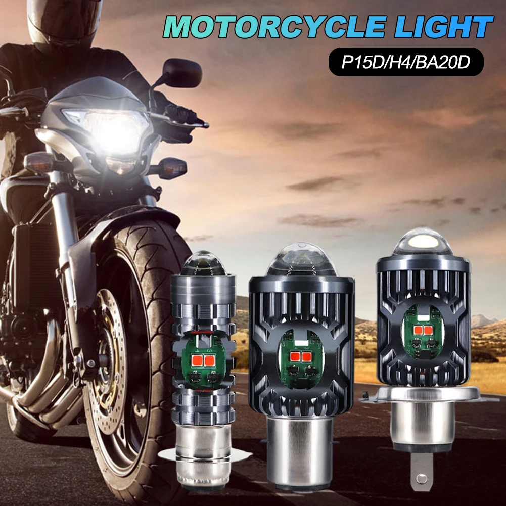 1Pc H4 LED Moto H4 BA20D P15D LED Moto Moto Faro Lampadine Lente Hi/Lo Fascio Lampada Moto Faro Lampada Frontale 3