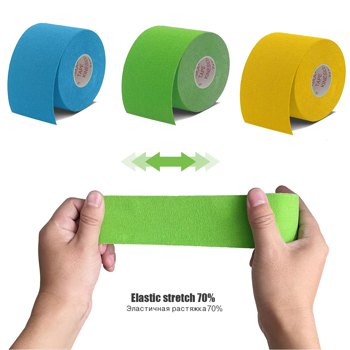 Nastri Kinesio Benda elastica Ginocchiere Nastri Kinesiologia Cuscinetti di supporto Bloccaggio Sport Benda autoadesiva Venda Kinesiotape 2