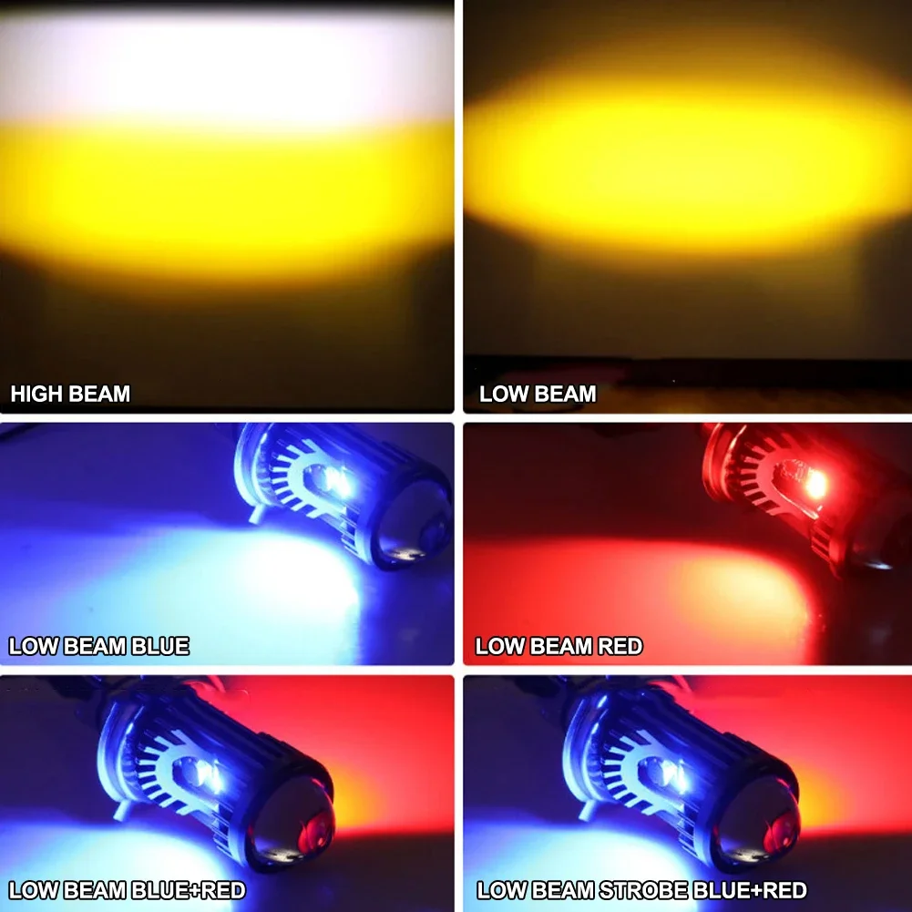 1Pc H4 LED Moto H4 BA20D P15D LED Moto Moto Faro Lampadine Lente Hi/Lo Fascio Lampada Moto Faro Lampada Frontale 5