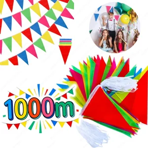 Bandiere colorate per stendardo da 50-1000 mm Bandiere a triangolo arcobaleno multicolore per decorazioni per feste di compleanno all'aperto per festival 1