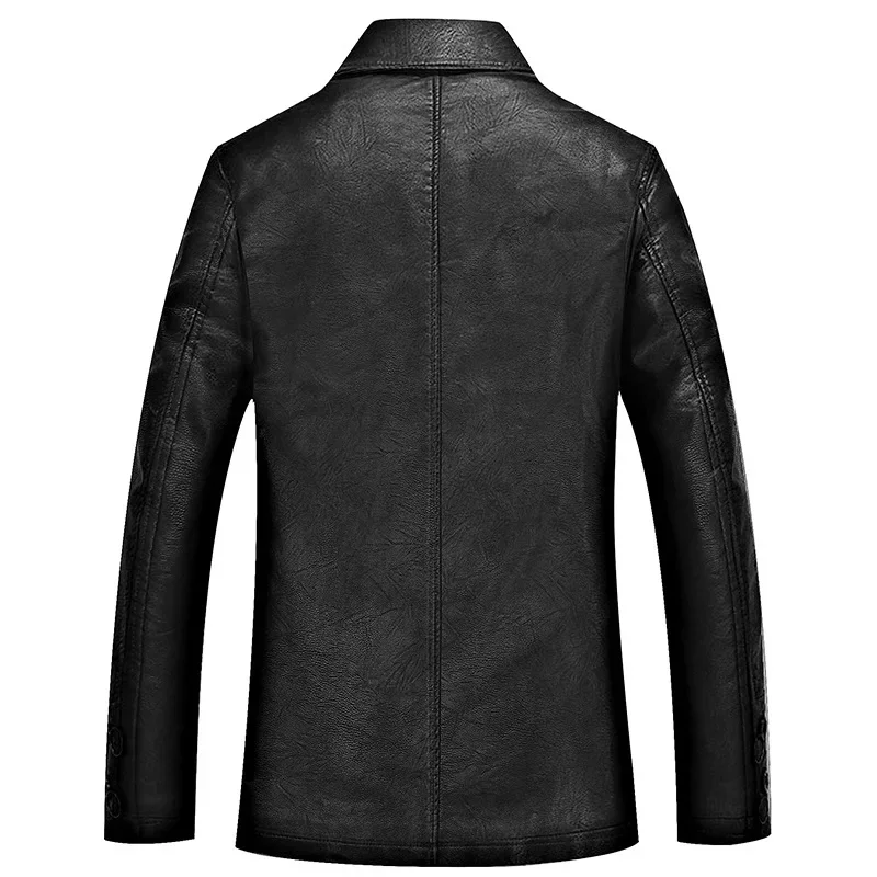 Giacca in pelle da uomo inverno classico Moto Business giacche in morbida pelle cappotti Moto spessi Casaco Masculino Plus Size 4XL 4