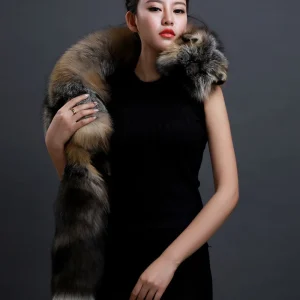 Inverno Caldo Grande Vera Pelliccia di Volpe Collo Cappotto di Pelliccia Naturale Sciarpe di Lusso Delle Donne Degli Uomini Giubbotti Cappuccio Scialle Decor Collo Femminile Sciarpa Avvolge 1