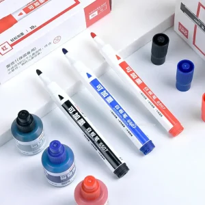 Inchiostro nero per pennarelli per lavagna ricarica cancellabile di grande capacità 12ml penna a colori per studenti a base d'acqua rosso blu e cancelleria a inchiostro 1