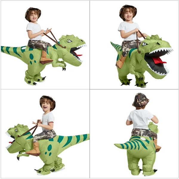 Animale Cartoon Equitazione T-Rex Costume Gonfiabile Asilo nido Bambini Dinosauro Gioco di Ruolo Per Adulti Bambini Inseguendo Gioco Regalo Di Compleanno 3