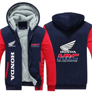 2025 Honda racing nuove felpe con cappuccio da uomo autunno inverno caldo addensare in pile moda cappotti con cerniera giacche Harajuku Top 1