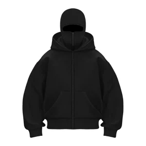 Passamontagna Personalità della moda Felpa con cappuccio da uomo Tinta unita Doppio strato Pullover con cappuccio Felpa Y2k Retro Hip Hop Inverno Streetwear 1