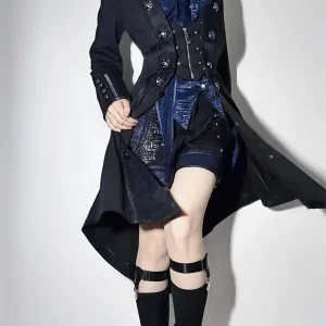 High Sense 2025 Primavera Nuovo Y2k Trench Dark Goth Robe Lolita Cappotti lunghi Lolita High Street Giacca da uomo e da donna Abbigliamento 1