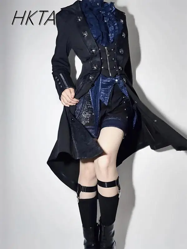 High Sense 2025 Primavera Nuovo Y2k Trench Dark Goth Robe Lolita Cappotti lunghi Lolita High Street Giacca da uomo e da donna Abbigliamento 1