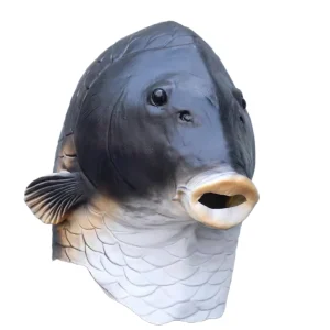 Maschera di pesce realistica Testa di animale Maschera in lattice Maschere divertenti Maschere in lattice Mostro sirena Costume di Halloween Prop 1