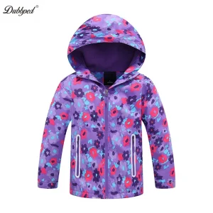 Dubbped New Fashion primavera autunno giacche Rian Girls Coat impermeabile antivento giacca a vento con cappuccio abbigliamento per bambini 3-12Y 1