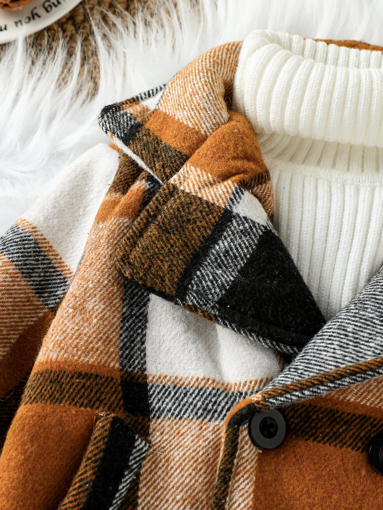 2025 Moda stile coreano ragazzo bambino gentiluomo bavero cappotto scozzese a maniche lunghe abbina tutto per 1-3 anni abbigliamento outdoor 3