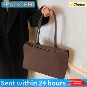 Borsa a tracolla per donna Uomo Borsa sotto le ascelle in pelle scamosciata Borsa con manico superiore in tinta unita con tasca interna Borsa a tracolla alla moda Borsa da viaggio da lavoro 1