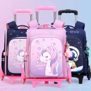 Borsa da scuola per ragazze Ragazzi Zaino con rotelle Borsa per libri scolastici Borsa trolley Zaini con ruote Zaino per studenti per bambini con ruote 1