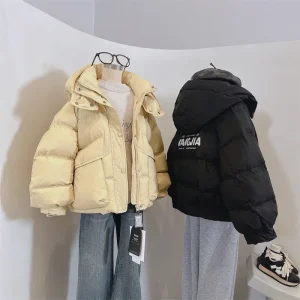 Coreano 4-14 anni ragazze parka invernale imbottito in cotone con cappuccio giovane adolescente ragazzi tuta sportiva cappotto addensare caldo bambini ragazze giacche 1