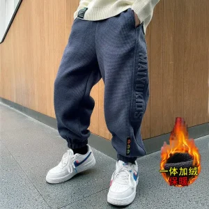 Pantaloni della tuta Ragazzi Pantaloni invernali Sport Pantaloni caldi Walf Checks Bambini Pantaloni spessi Abbigliamento per bambini 4-14 anni Pantaloni causali per bambini 1