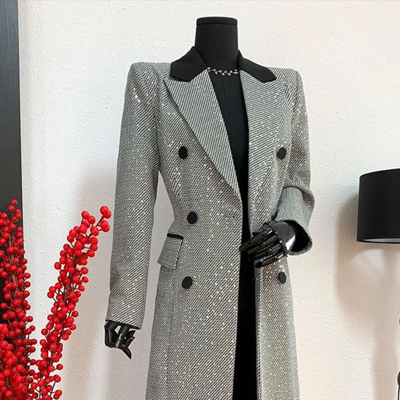 Temperamento Vento Lungo Trench femminile 2025 Autunno Inverno Nuova vita che dimagrisce sopra il ginocchio Moda Trench da donna di alta qualità H292 3