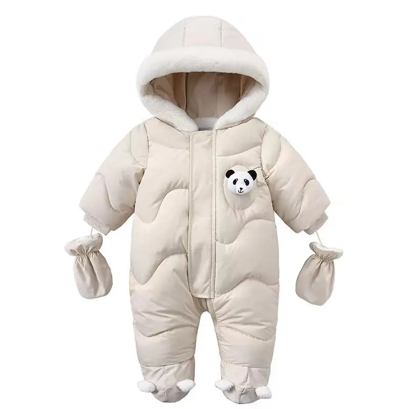 Tuta invernale per neonato in stile coreano Orso cartone animato più Cappotto per neonato in velluto per bambina Tuta da neve per bambina 2