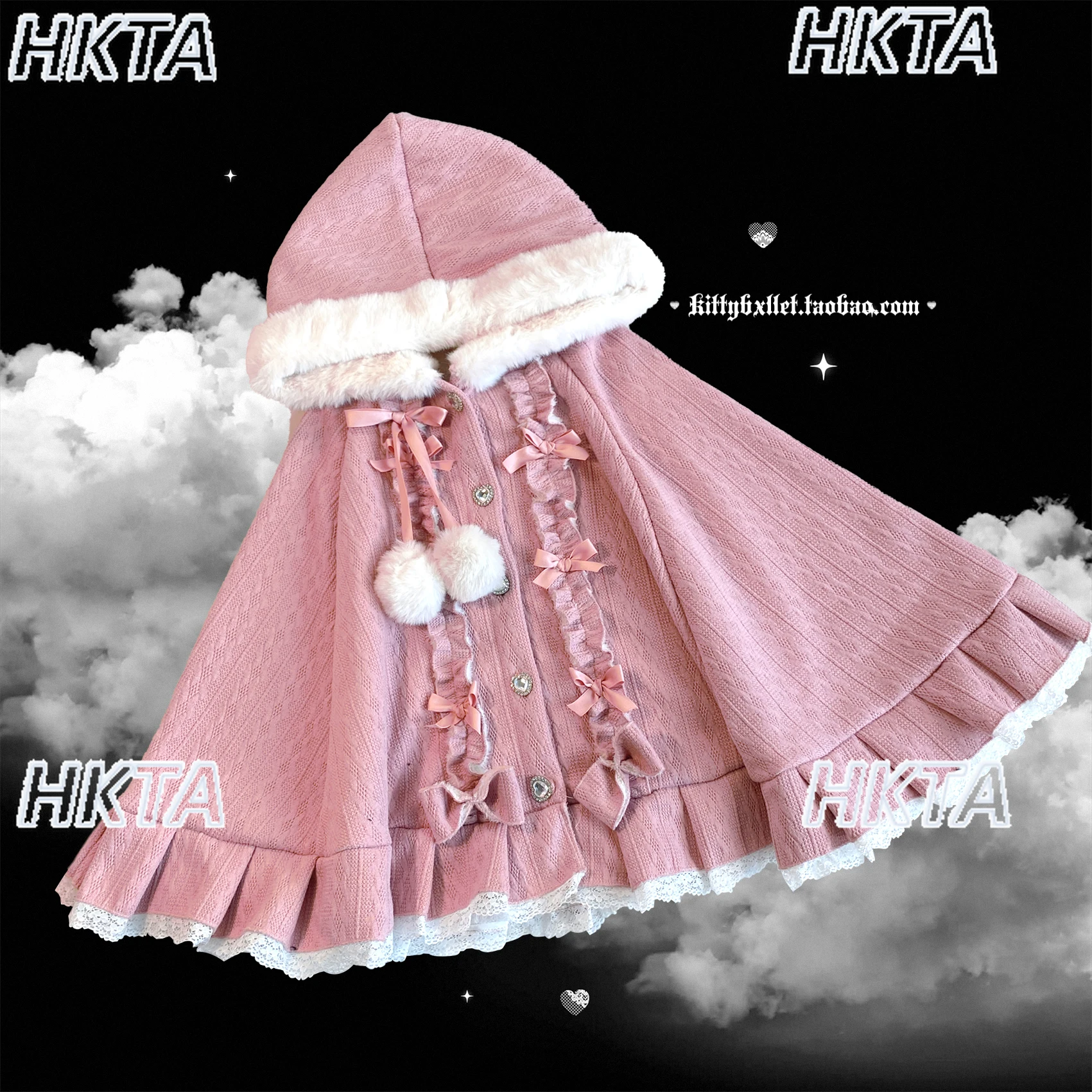 Cappotto scialle a mantella in stile giapponese originale donna 2025 autunno inverno nuovo scialle con giacca lavorata a maglia calda foderata in pile con foro di diamante 3