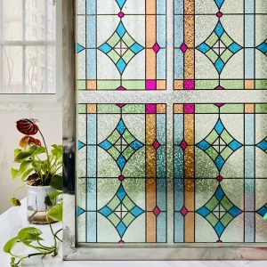 Pellicola per vetri decorativa colorata smerigliata Privacy Window Sticke pellicola per vetri in vinile adesivo statico Non adesivo blocco UV rimovibile 1