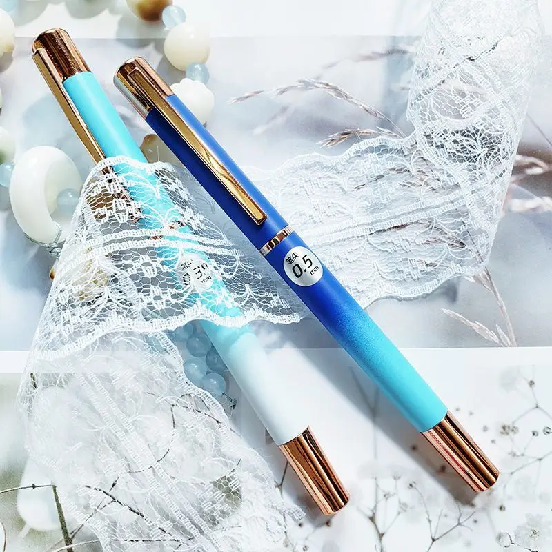 LUOSHI Studente Penna EF 0.38MM 0.5F Pennino Sostituibile Sacchetto di Inchiostro Gradiente in Metallo Mezza Punta Scrittura Liscia Stabile Forniture di Cancelleria 2