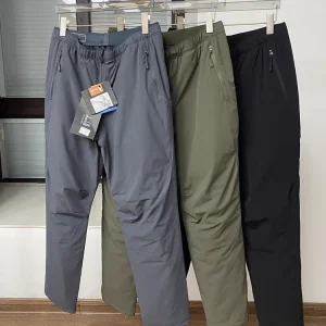 Pantaloni imbottiti invernali da uomo con 3 tasche con zip Pantaloni caldi antivento in piuma d'anatra bianca al 90% Pantaloni termici freddi da neve 1
