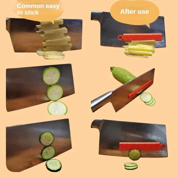 Coltello magnetico antiaderente Tagliaverdure Fette di cetrioli di patate in silicone Coltello antiaderente Piccolo strumento Utensili da cucina creativi 4