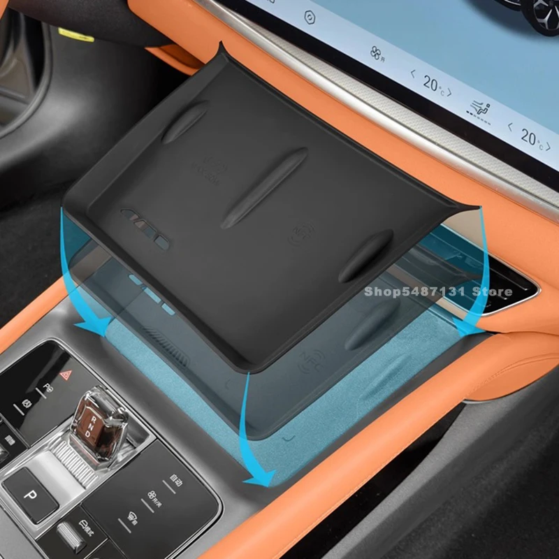 Pannello di ricarica wireless con controllo centrale Tappetino antiscivolo in silicone per BYD Sealion 7 EV Sea Lion 07 Accessori interni 2024-2026 4
