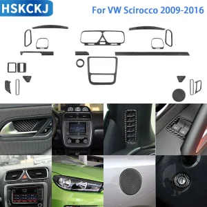 Per VW Scirocco 2009 2010 2011 2012 2013 2014 2015 2016 Accessori in fibra di carbonio Interni auto Set completo Copertura adesiva Decorazione 1
