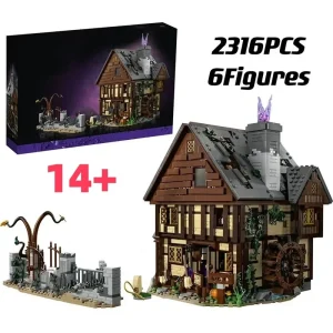 IN MAGAZZINO Halloween Hocus Pocused Witch Sanderson Sister's Cottage House 21341 Building Blocks Set Mattoni Giocattolo Per I Regali Dei Bambini 1