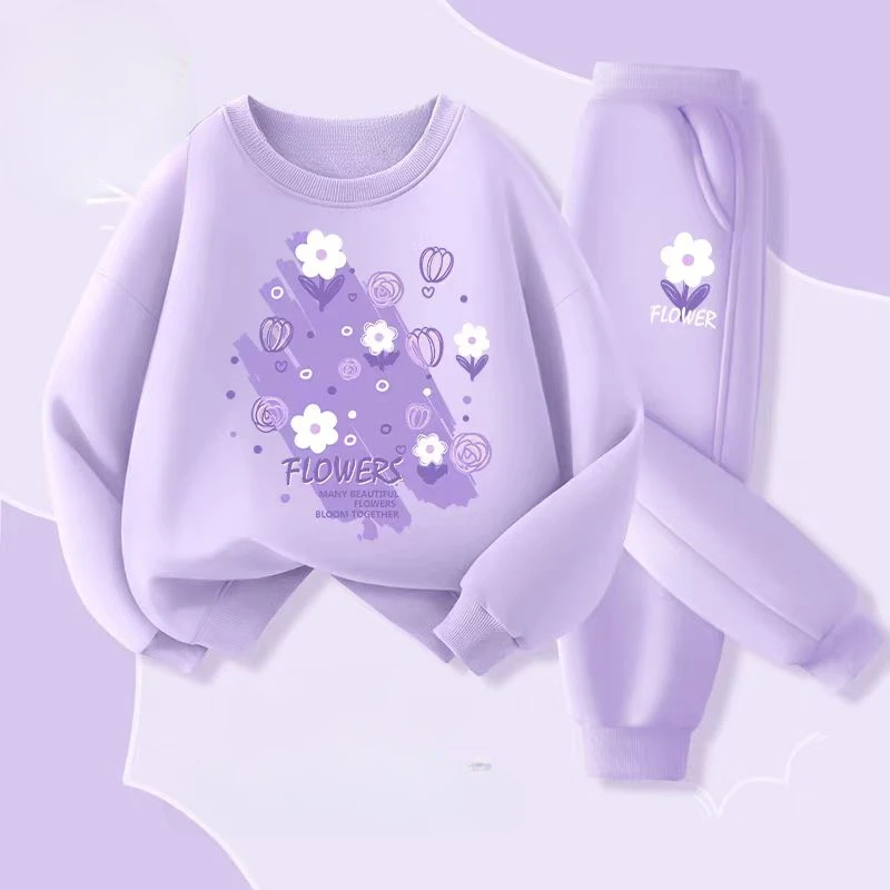 Vestiti autunnali per neonato T-shirt e pantaloni stampati alla moda Set da 2 pezzi Bambini Ragazze Casual Top Bottom Abiti Tute 6