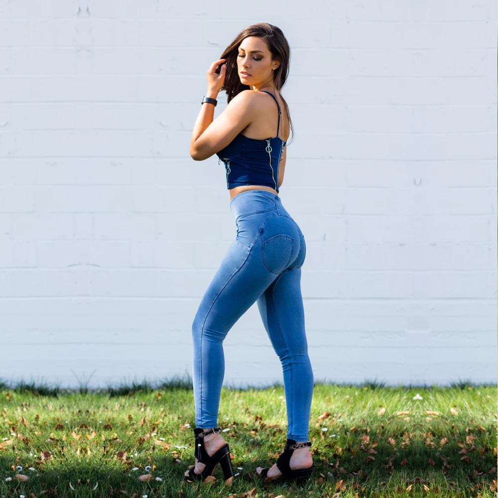Shascullfites Melody Fit Jeans a figura intera Push Up Skinny Slim vita alta Jeans in Denim elasticizzato a quattro vie per donna estate 4