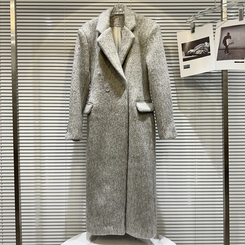 KUCLUT 2025 Inverno Nuova Moda di Stile di Nicchia High-end Lungo Trench di Lana Per Le Donne Versatile Cappotto Giacca Femminile 1A787 3