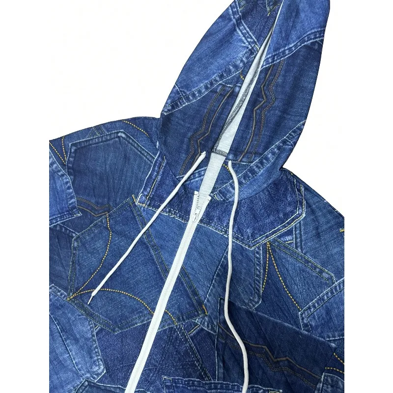 Taglie forti 1XL-5XL Nuove giacche cardigan a maniche lunghe da donna in denim impiombato casual 2