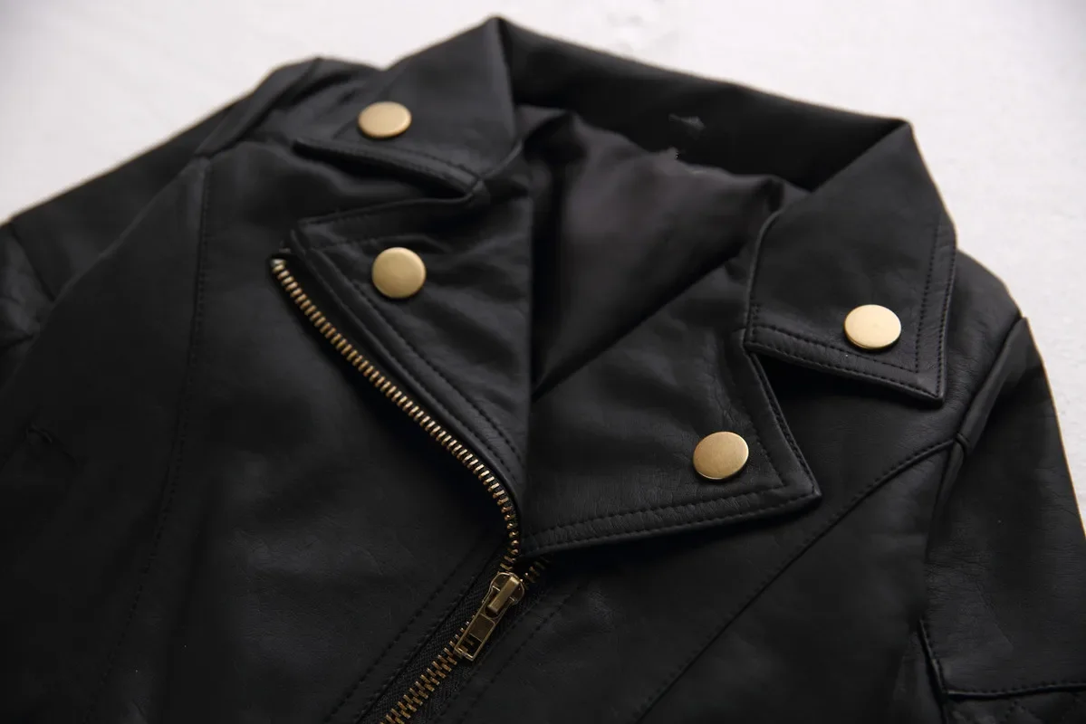 Bambini Neonati maschi Giacche in pelle Cappotto in PU per capispalla per neonati Giacca per neonati Vestiti per neonati Abbigliamento per bambini 3