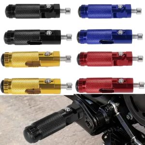 2 pezzi M8 universale moto moto pedane pieghevoli pedane poggiapiedi pedali posteriori set parte moto in alluminio CNC 1
