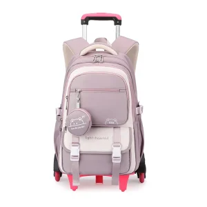 Zaino scolastico con ruote Trolley Borse da scuola per adolescenti Ragazze Zaino con ruote Studenti Zaino per bambini Borse da viaggio sac 1