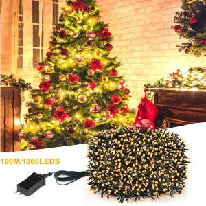 1000-100LEDS LED Strip Halloween String Lights 8 modalità Indoor Party Room Outdoor Patio Garden Christmas Decoration Lamp 10M-100M 1