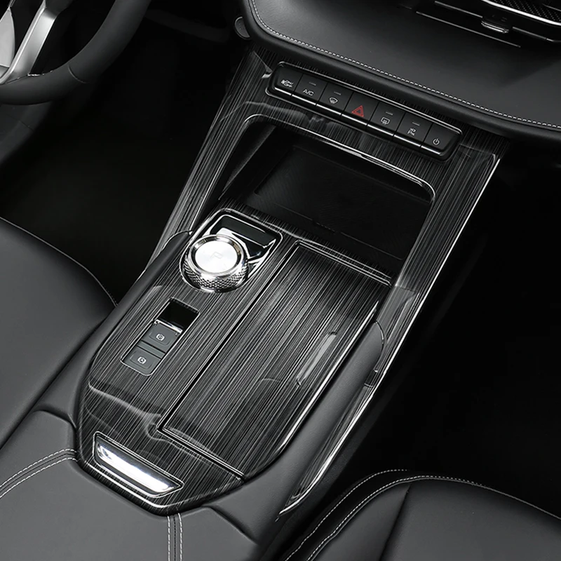 Stainless In Fibra di Carbonio Auto Console Centrale Del Cambio Pannello di Copertura Srickers Per Haval H6 3rd Gen 2021 2022 2023 2024 GT DHT PHEV 6