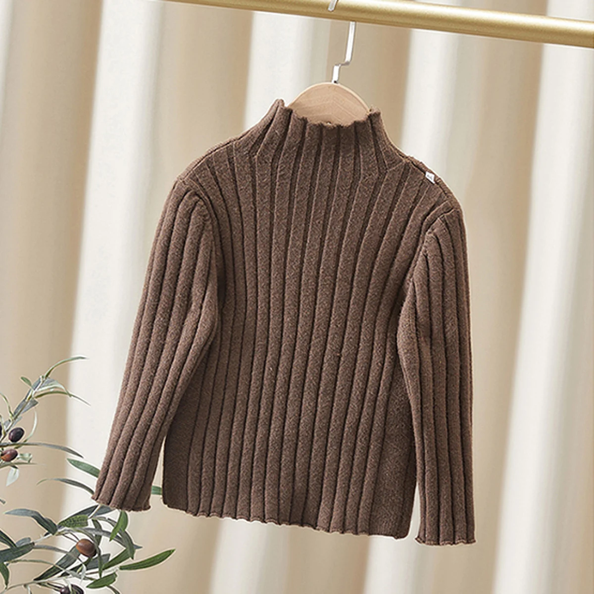 Abiti invernali per bambini e ragazze, pullover lavorato a maglia con fiocco caldo, top per bambini, maglione T-shirt slim fit con ago piatto in stoffa per ragazze 6