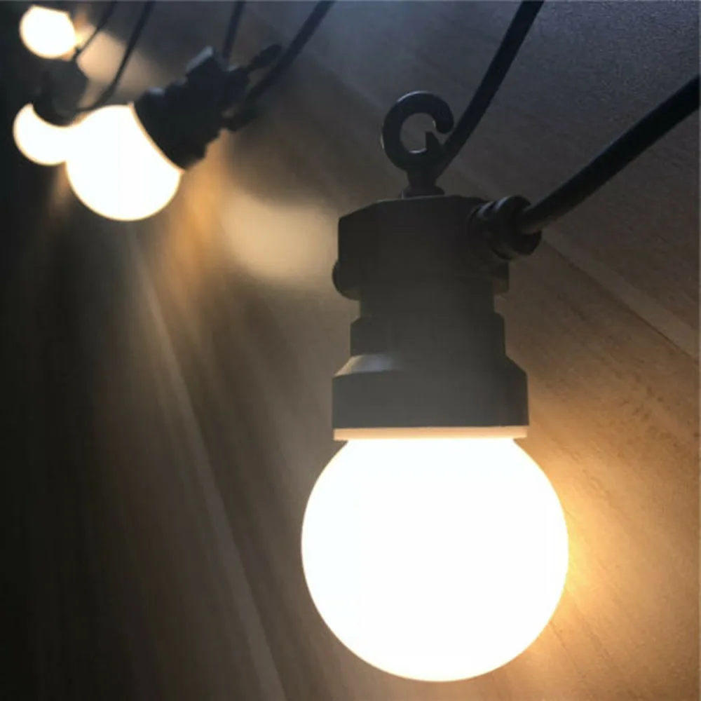Luci da esterno a globo G50 a LED bianco latte per patio, cortile, ponte, bistrot, caffè e decorazioni natalizie, illuminazione per feste 3