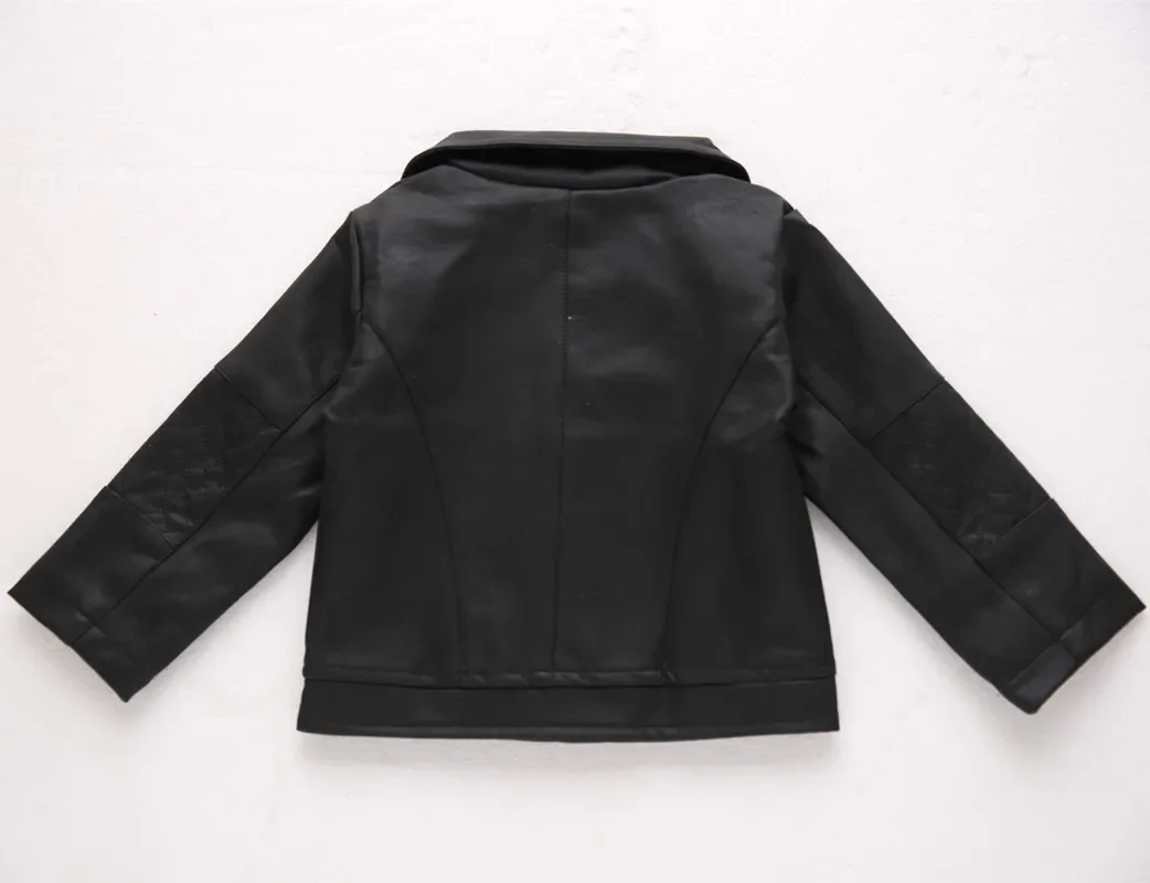 Bambini Neonati maschi Giacche in pelle Cappotto in PU per capispalla per neonati Giacca per neonati Vestiti per neonati Abbigliamento per bambini 2