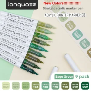 LANGUO 171/9 Pennarelli acrilici liquidi diretti Pennello Pennarello colorato per pittura su roccia Natale Materiale scolastico fai da te di cancelleria 1