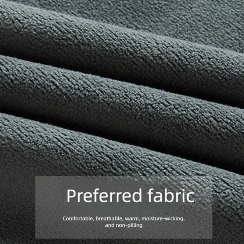 Giacca in pile polare da uomo Autunno Inverno Outdoor Gilet spesso caldo a prova di freddo con tasche multiple Colore puro Dropshipping 4