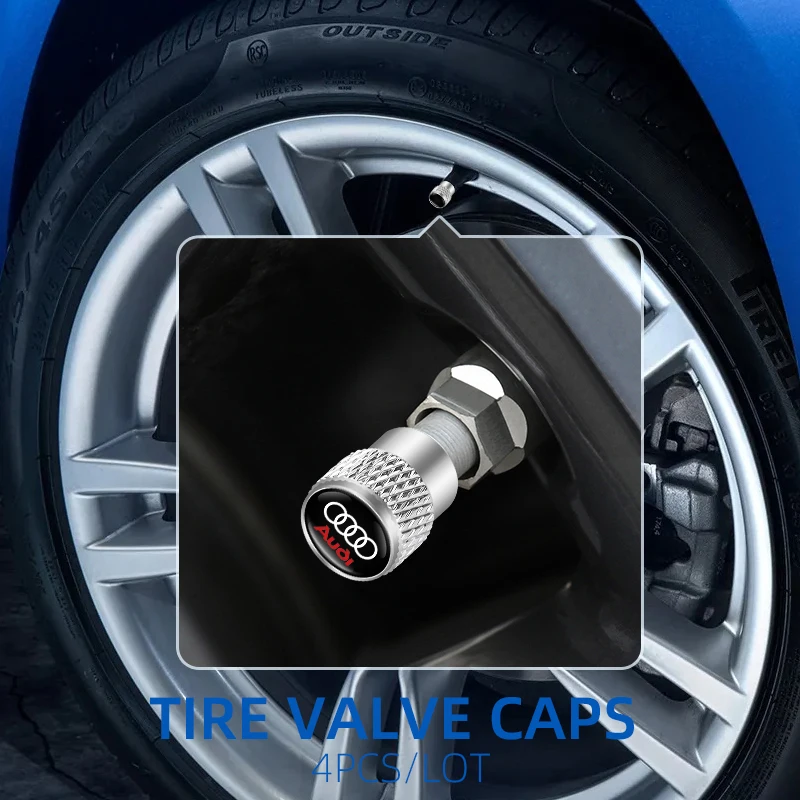 4 pz Auto Valvola Della Gomma Porta Aria Stelo Tappo di Copertura Spina CNC Per Audi A1 A3 A4 A5 A6 A7 S3 S4 S5 S6 RS3 RS4 RS5 RS6 Q3 Q5 Q7 4