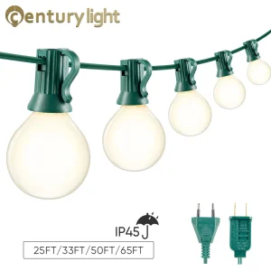 Impermeabile G40 Luce Della Stringa di Vetro Smerigliato 1W E12 Collegabile Ghirlanda Esterna Lucine Catena Giardino Festa di Compleanno Decorazione 1