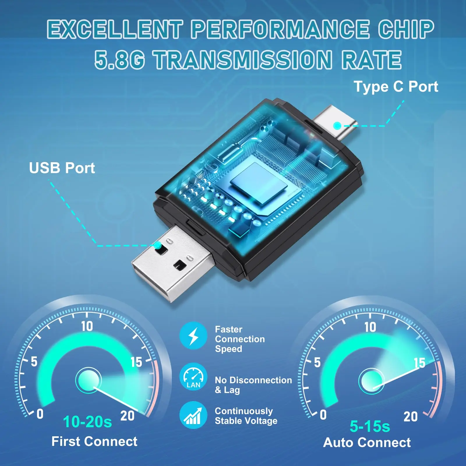 Phoebus Link 2 in 1 Mini Carplay Adattatore wireless integrazione senza soluzione di continuità Android Auto Per Apple USB Type-C Dongle in auto universale 5