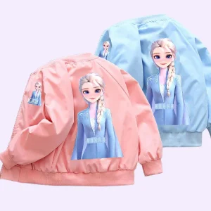2 colori primavera ragazze giacche cartone animato Anna Elsa Cardigan cerniera giacca a vento per bambini vestiti bambini capispalla cappotti 2-8 anni 1